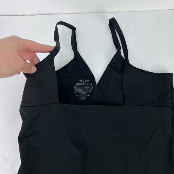 SPANX "Red Hot" Black Open-Bust Panty Clasp CONTROL Bodysuit XL Shapewear - Picture 7 of 13
